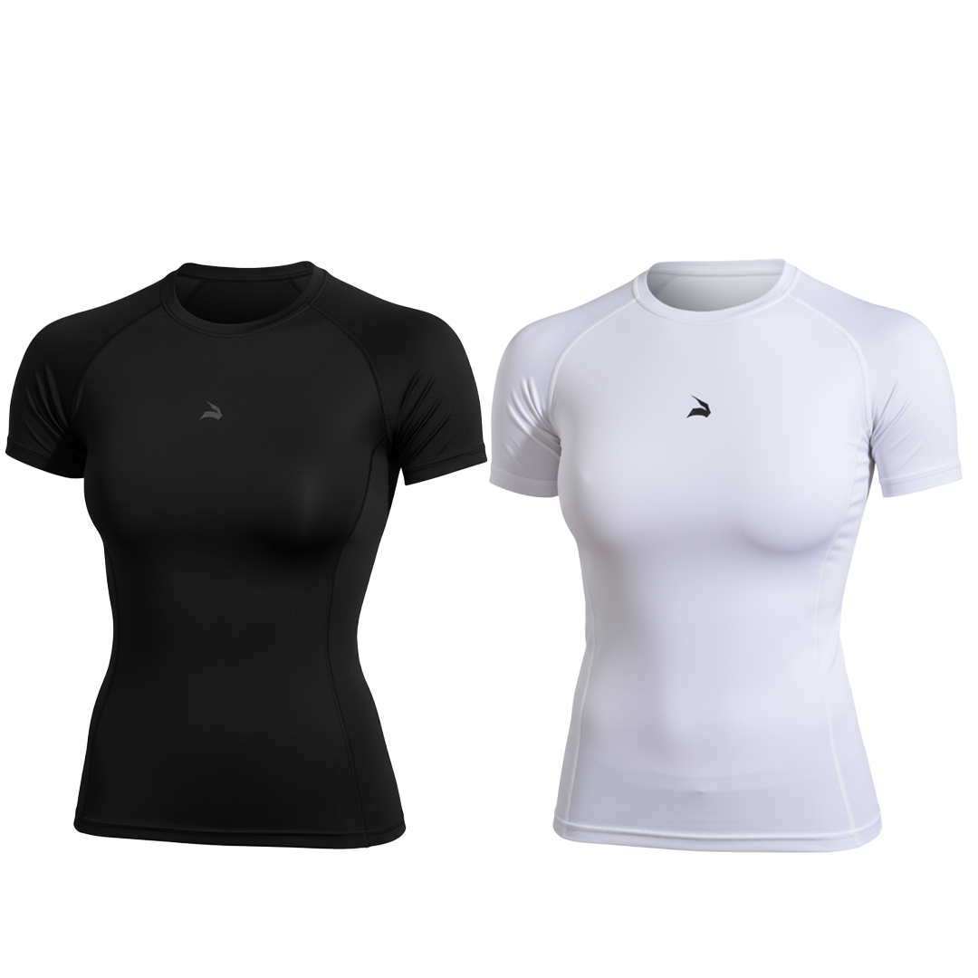 Pack 2x Compression T-Shirt Unisexe GYMLYNX - Noir & Blanc