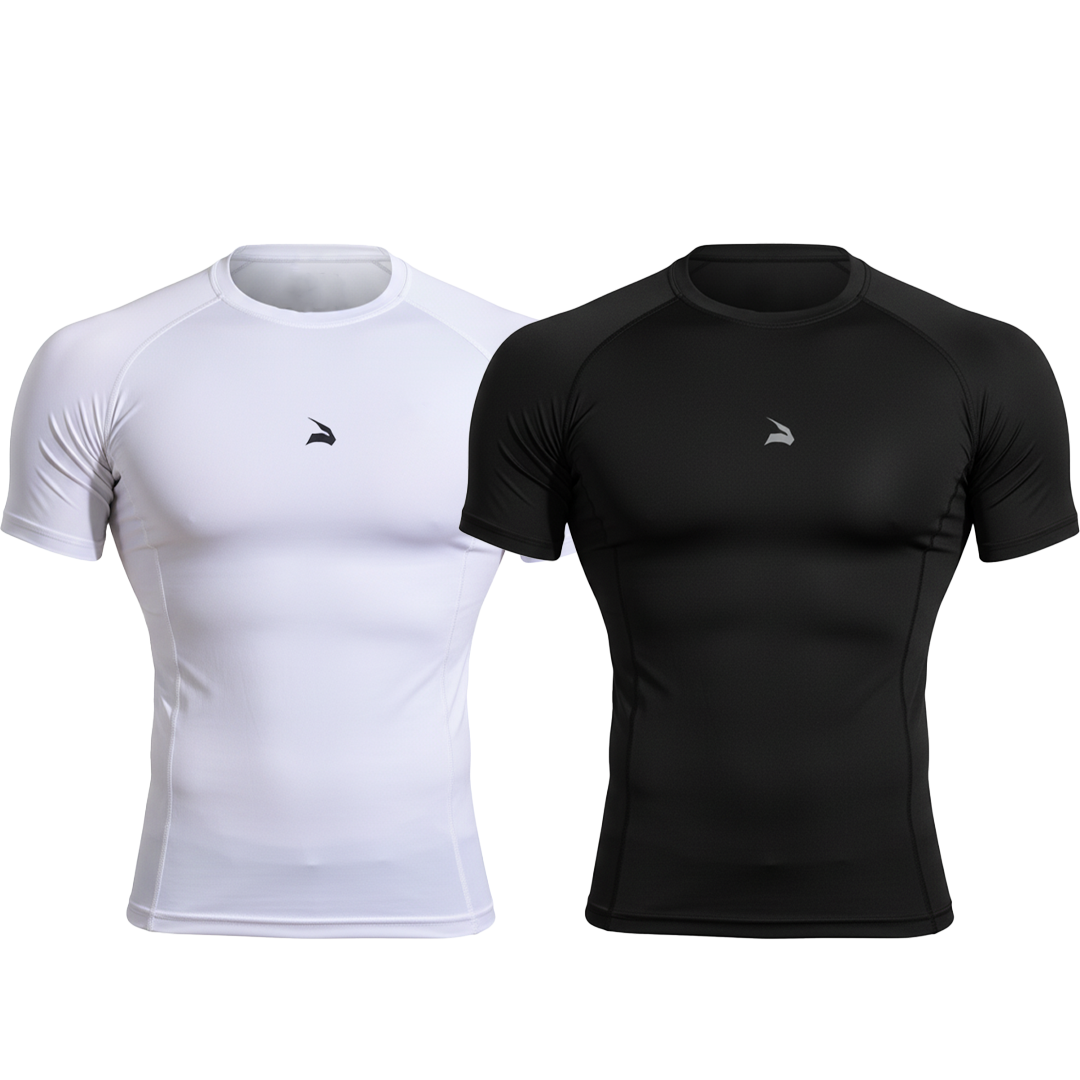 Pack 2x Compression T-Shirt Unisexe GYMLYNX - Noir & Blanc
