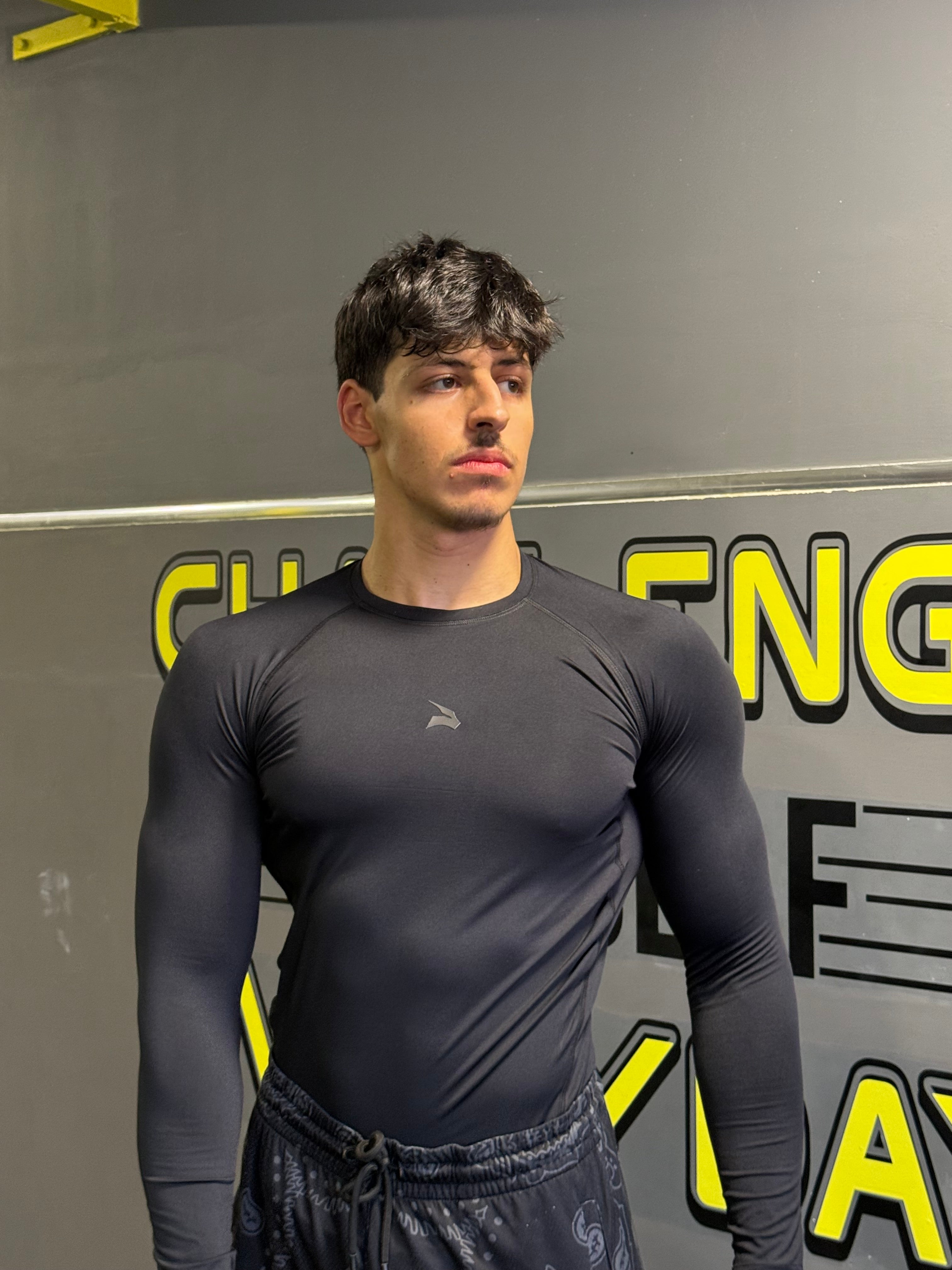 Shirt de Compression Manches Longues Unisexe GYMLYNX – Noir