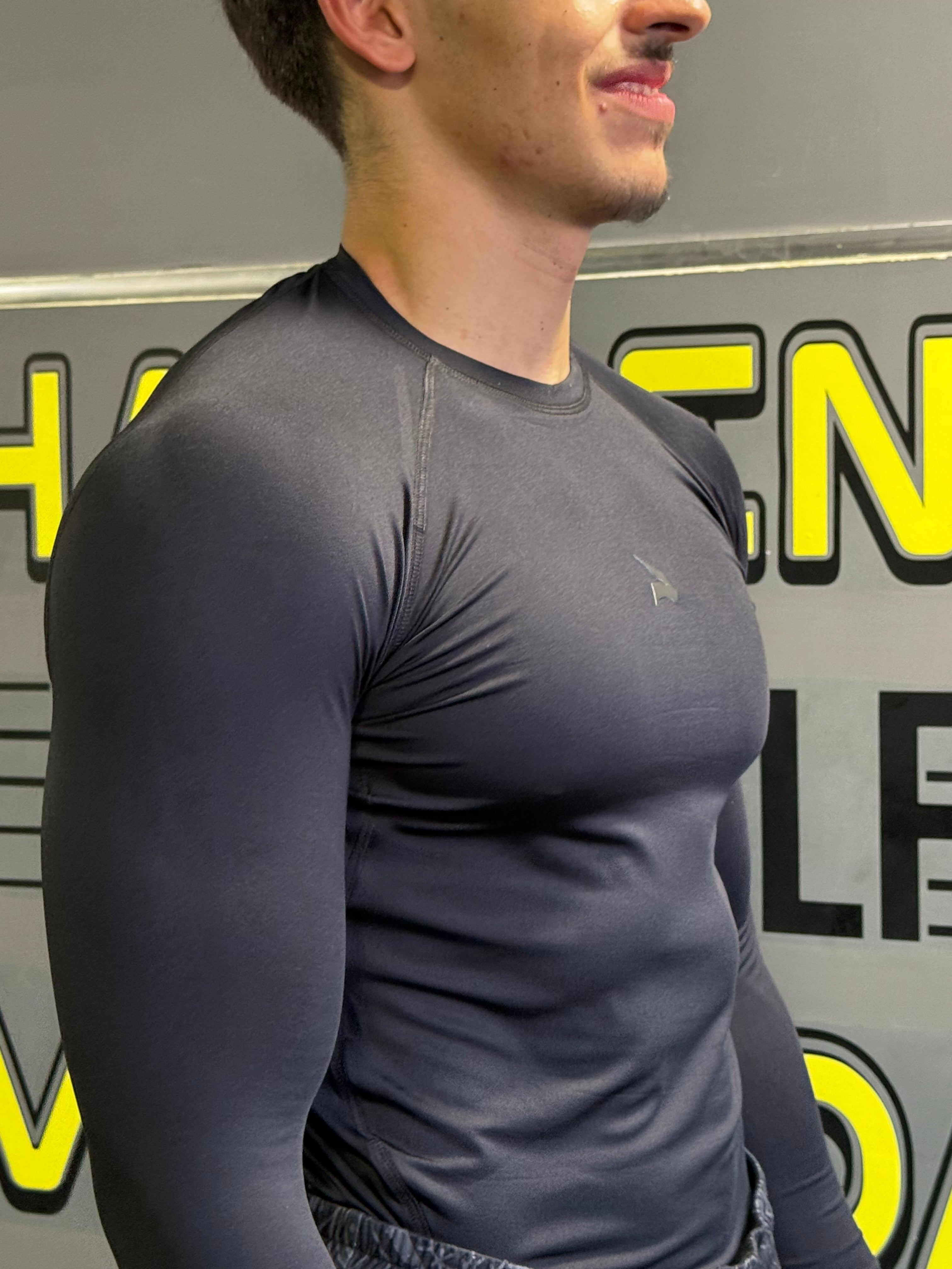 Shirt de Compression Manches Longues Unisexe GYMLYNX – Noir