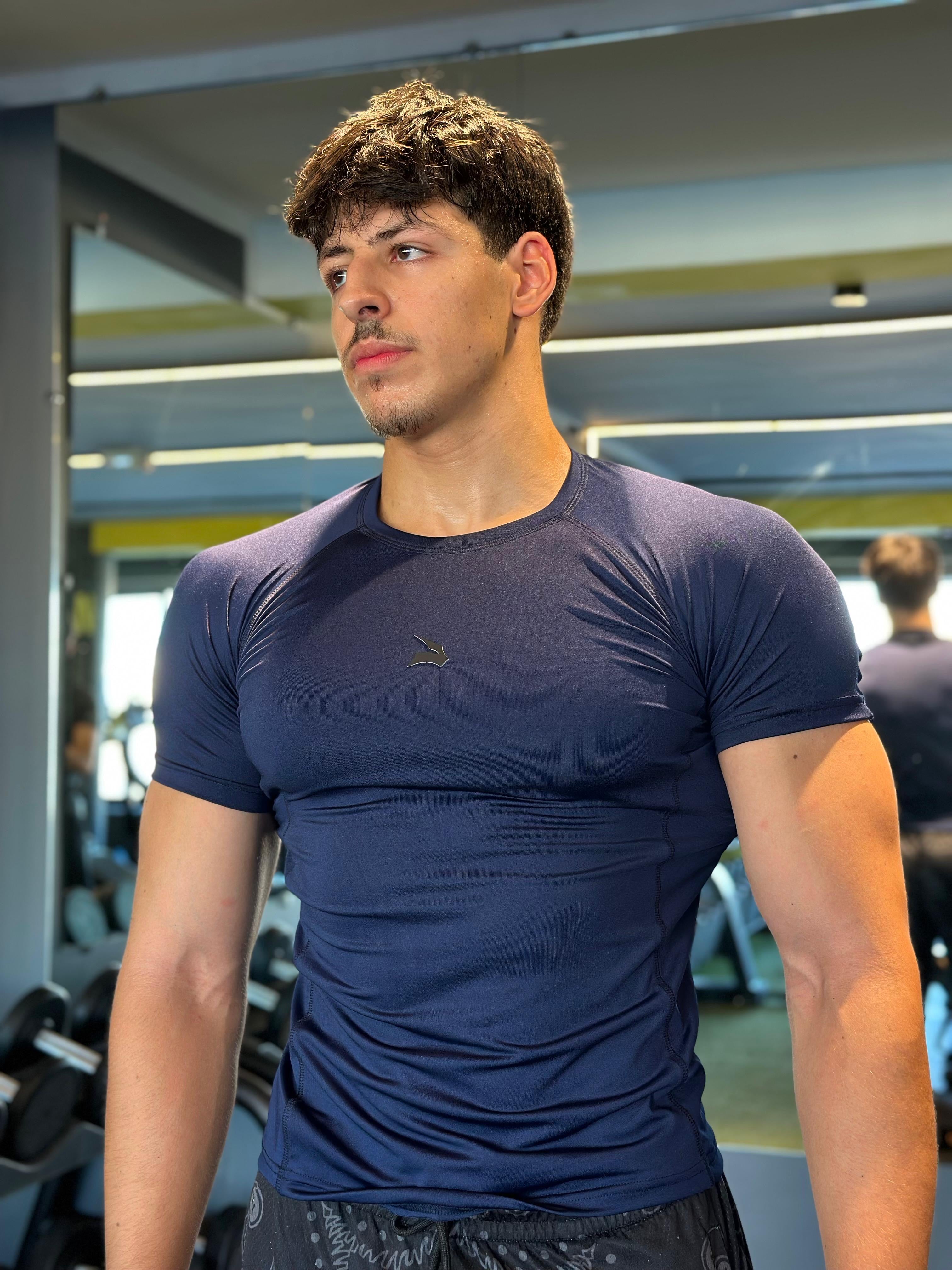 Pack Duo Compression GYMLYNX – Manches Longues & Courtes (bleu )