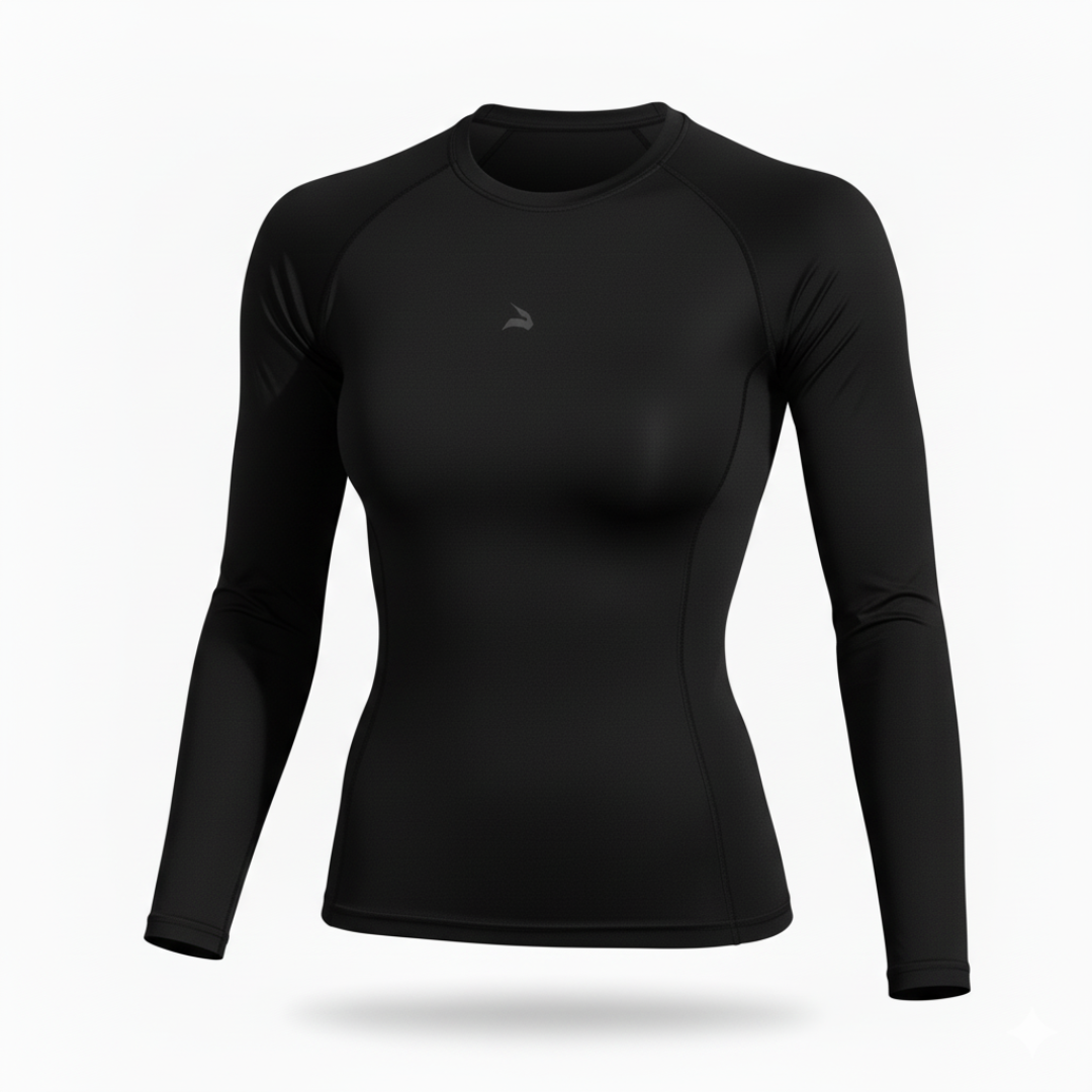 Shirt de Compression Manches Longues Unisexe GYMLYNX – Noir