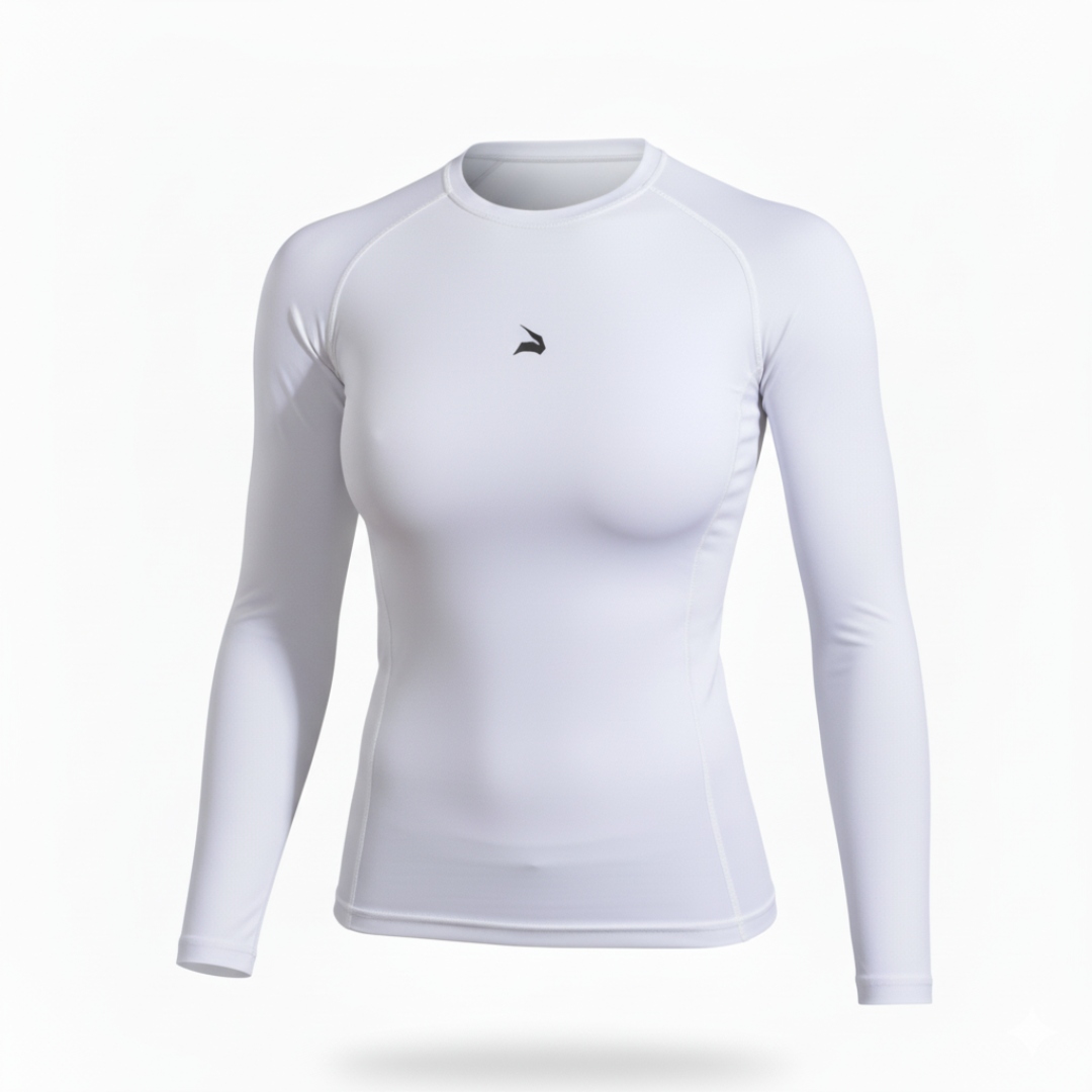 Shirt de Compression Manches Longues Unisexe GYMLYNX – Blanc