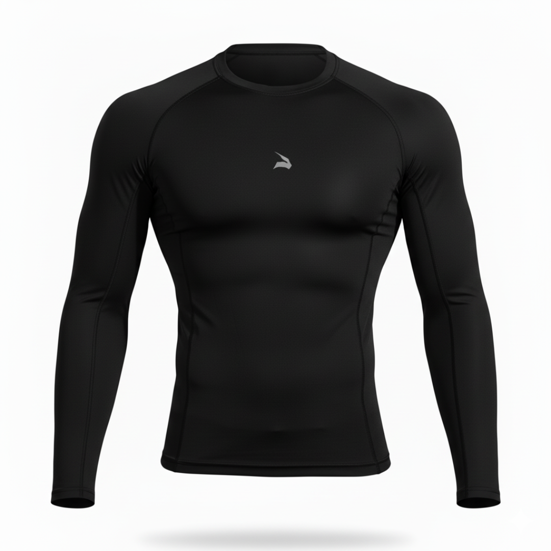 Shirt de Compression Manches Longues Unisexe GYMLYNX – Noir