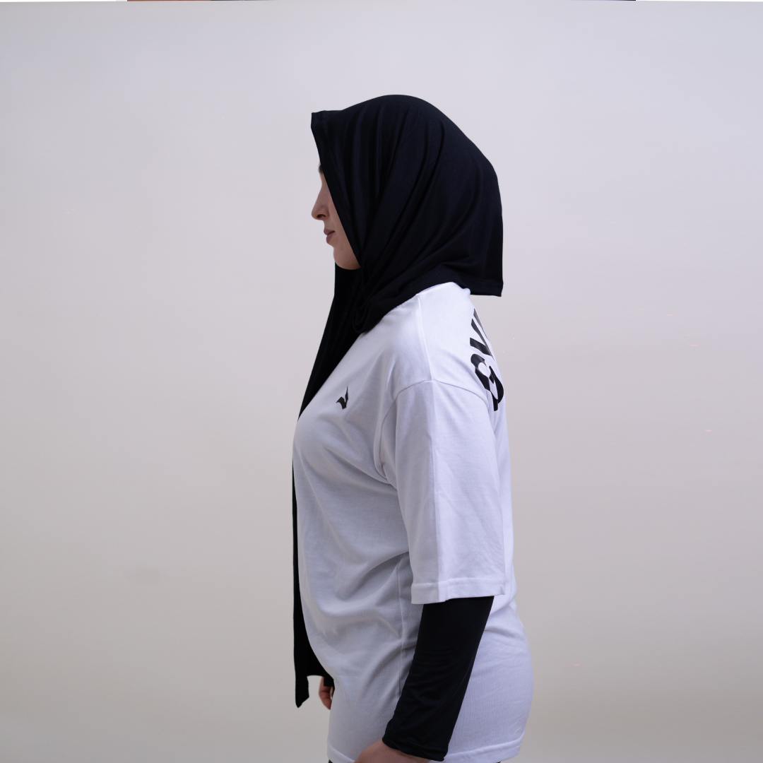 Ensemble Hijabi GYMLYNX – Pull en Coton + Hijab + Pump Cover - Blanc