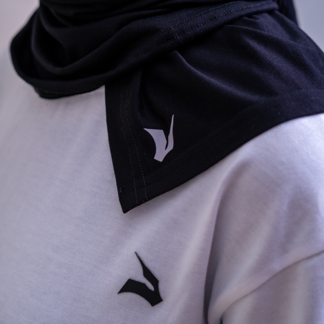 Ensemble Hijabi GYMLYNX – Pull en Coton + Hijab + Pump Cover - Blanc