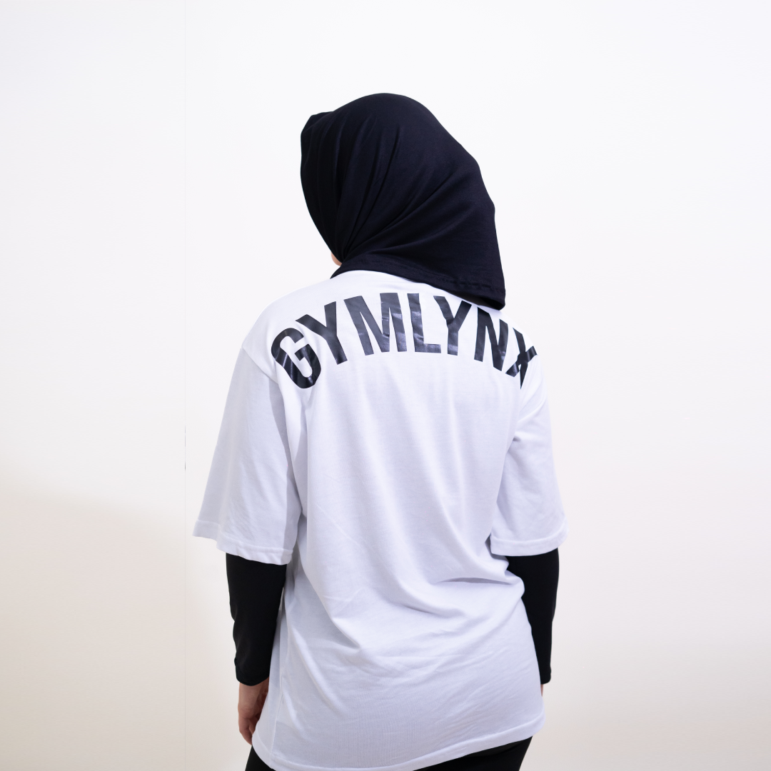Ensemble Hijabi GYMLYNX – Pull en Coton + Hijab + Pump Cover - Blanc