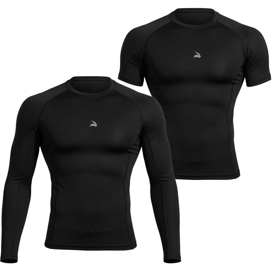 Pack Duo Compression GYMLYNX – Manches Longues & Courtes (Noir)