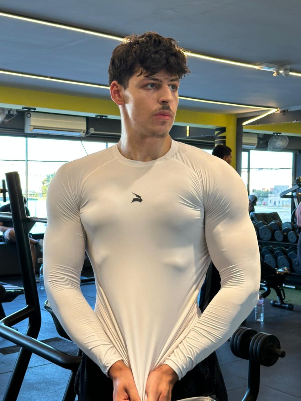 Shirt de Compression Manches Longues Unisexe GYMLYNX – Blanc