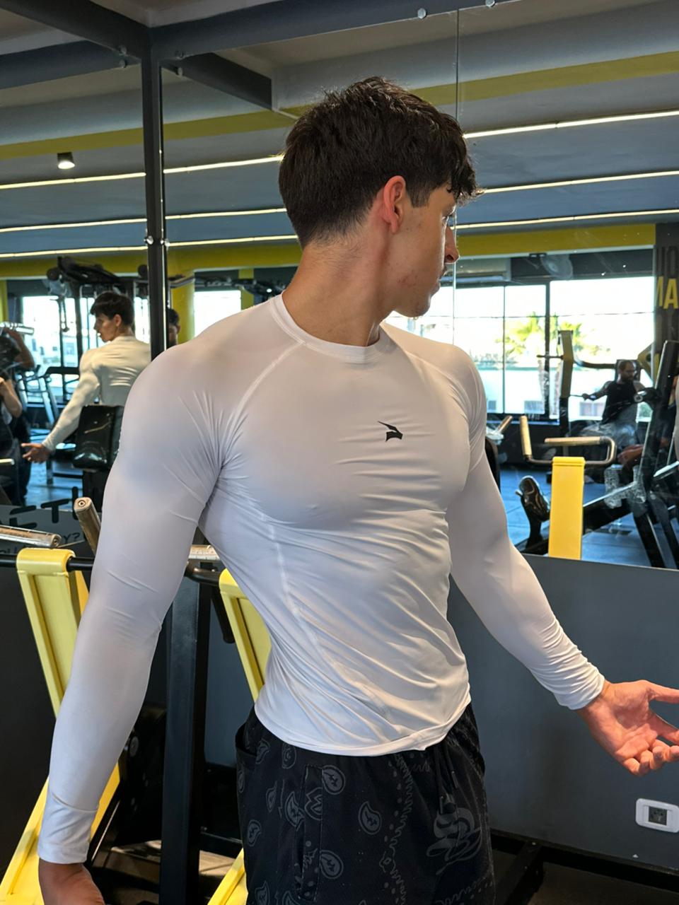 Shirt de Compression Manches Longues Unisexe GYMLYNX – Blanc