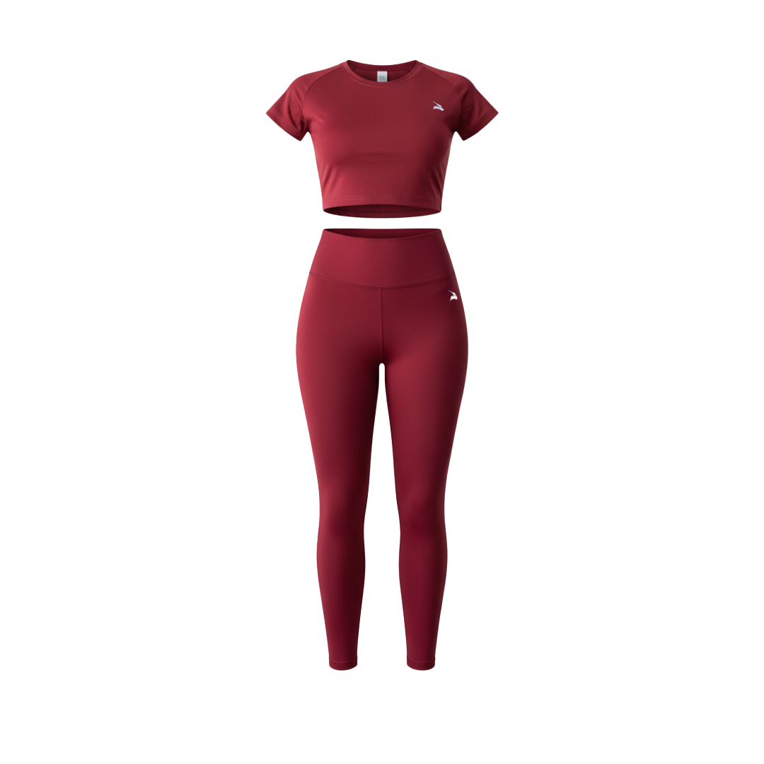 Set Femme GYMLYNX – Top de Compression & Legging - Rouge