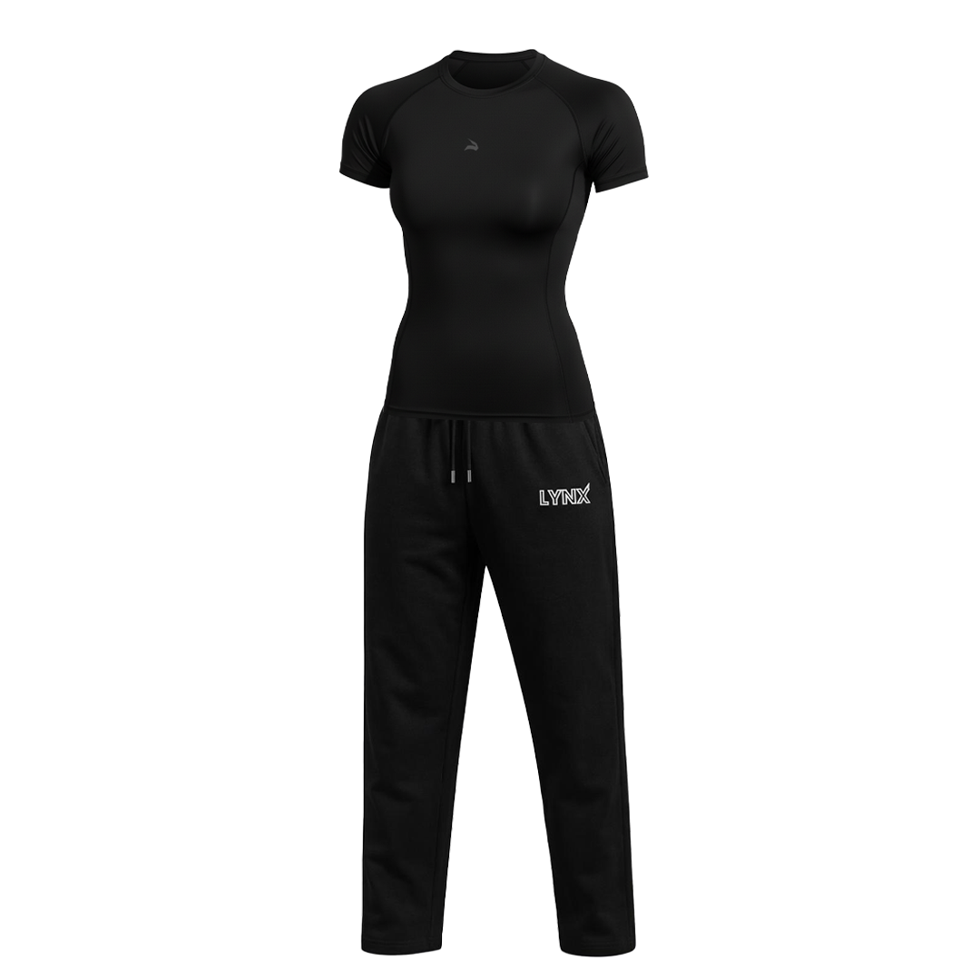 Pack GymLynx Jogger Sport Unisexe Noir + T-Shirt de Compression Unisexe – Noir